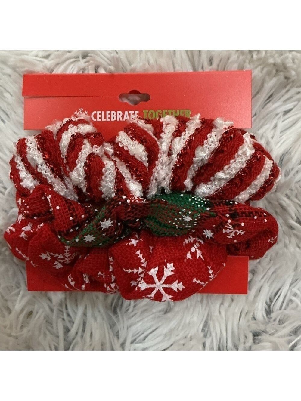 Celebrate Together set of 3 holiday hair scrunchies